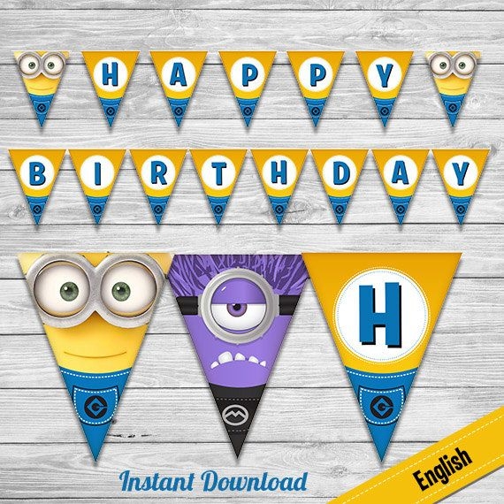 Free Printable Minion Birthday Banner Printable Word Searches