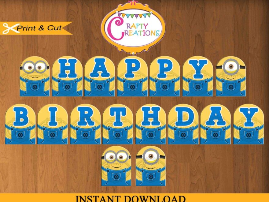 Free Printable Minion Birthday Banner Printable Word Searches