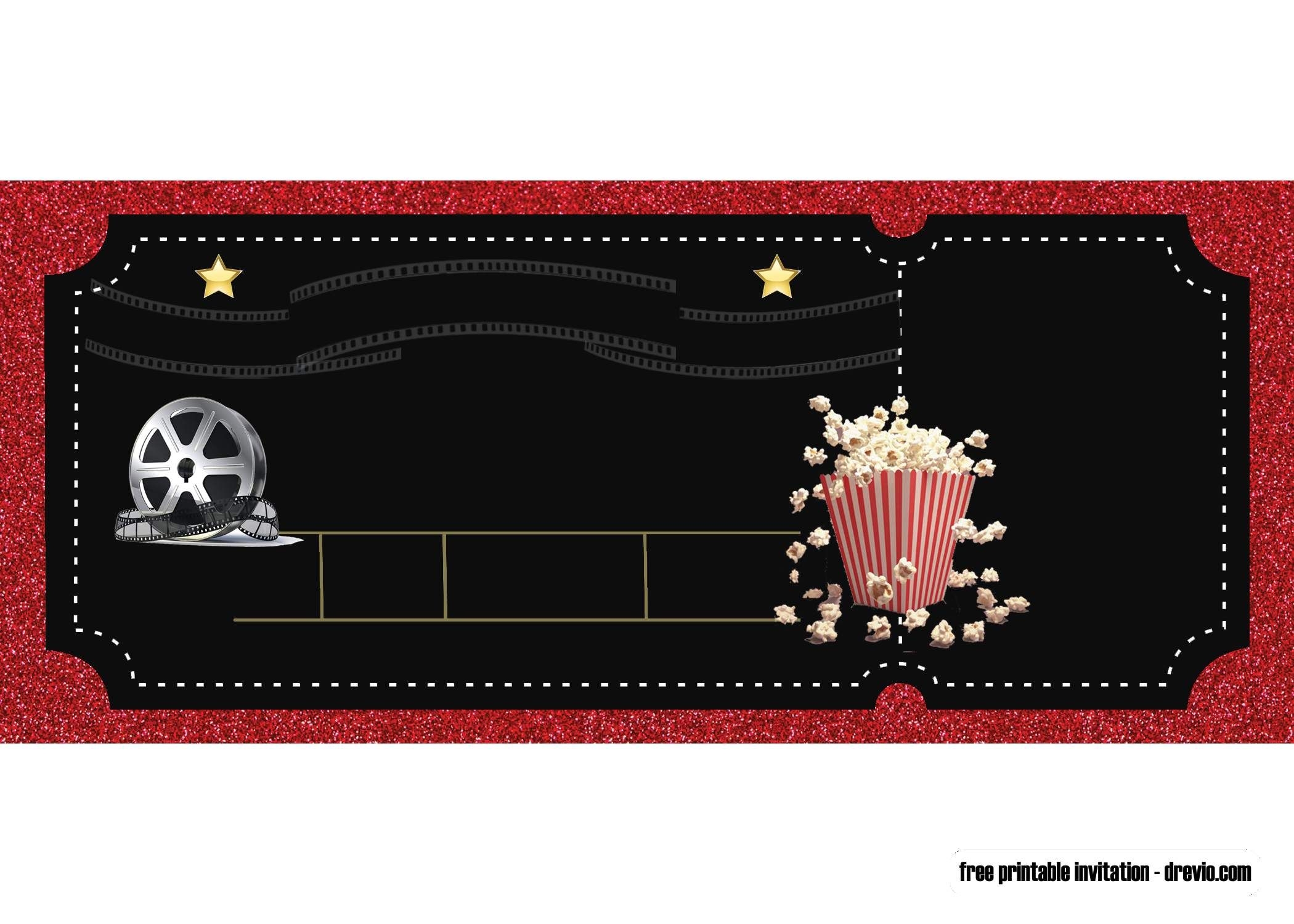 FREE Printable Movie Ticket Party Invitation Template Ticket Party 
