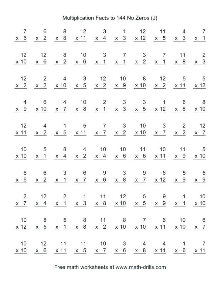 Free Printable Multiplication Worksheets 7th Grade Times Tables 