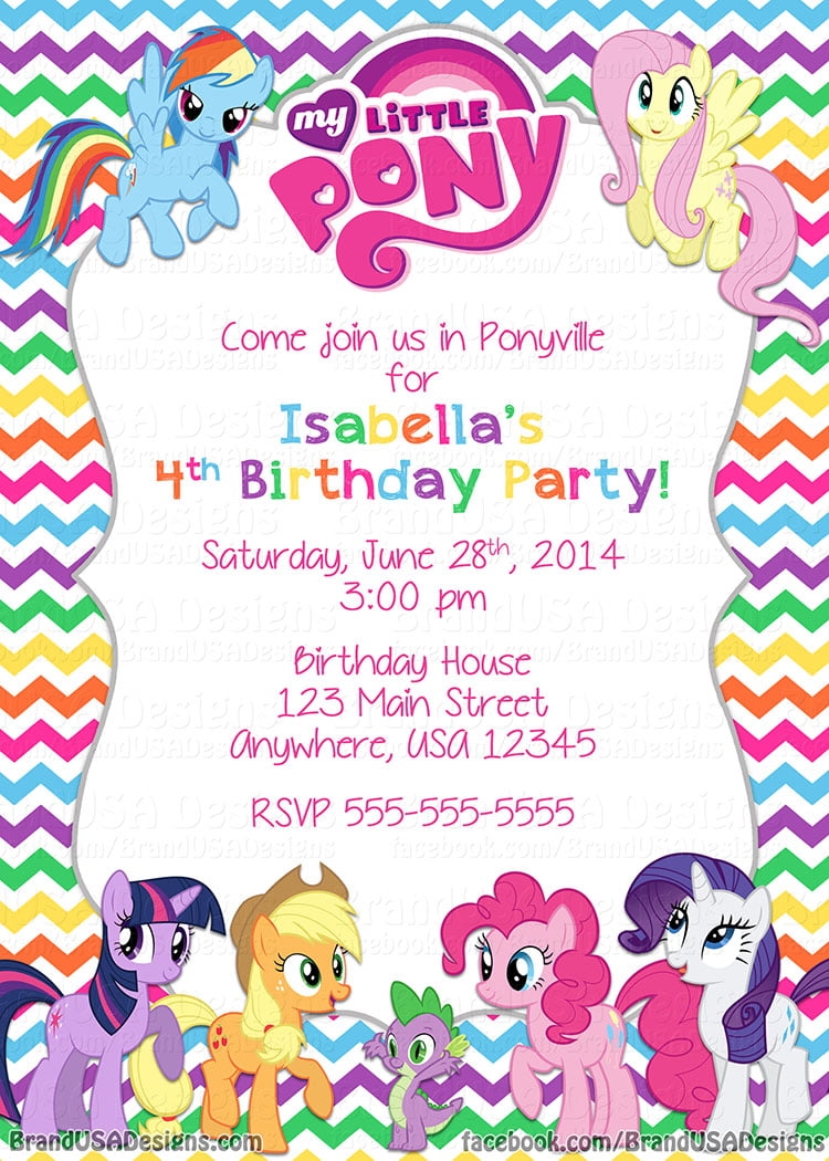 FREE Printable My Little Pony Birthday Invitations Download Hundreds 