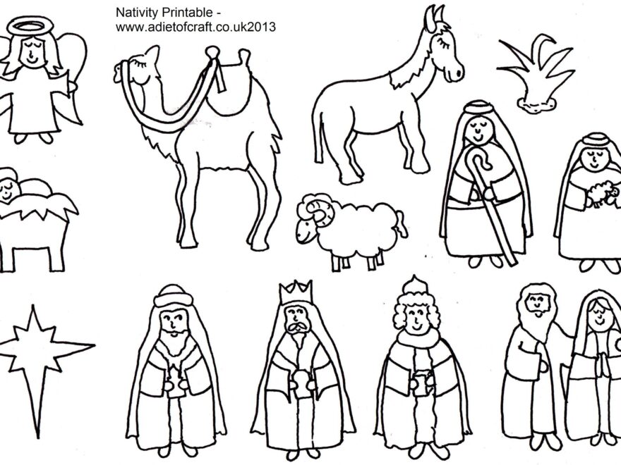 Free Printable Nativity Scene Patterns Use The Black White Version
