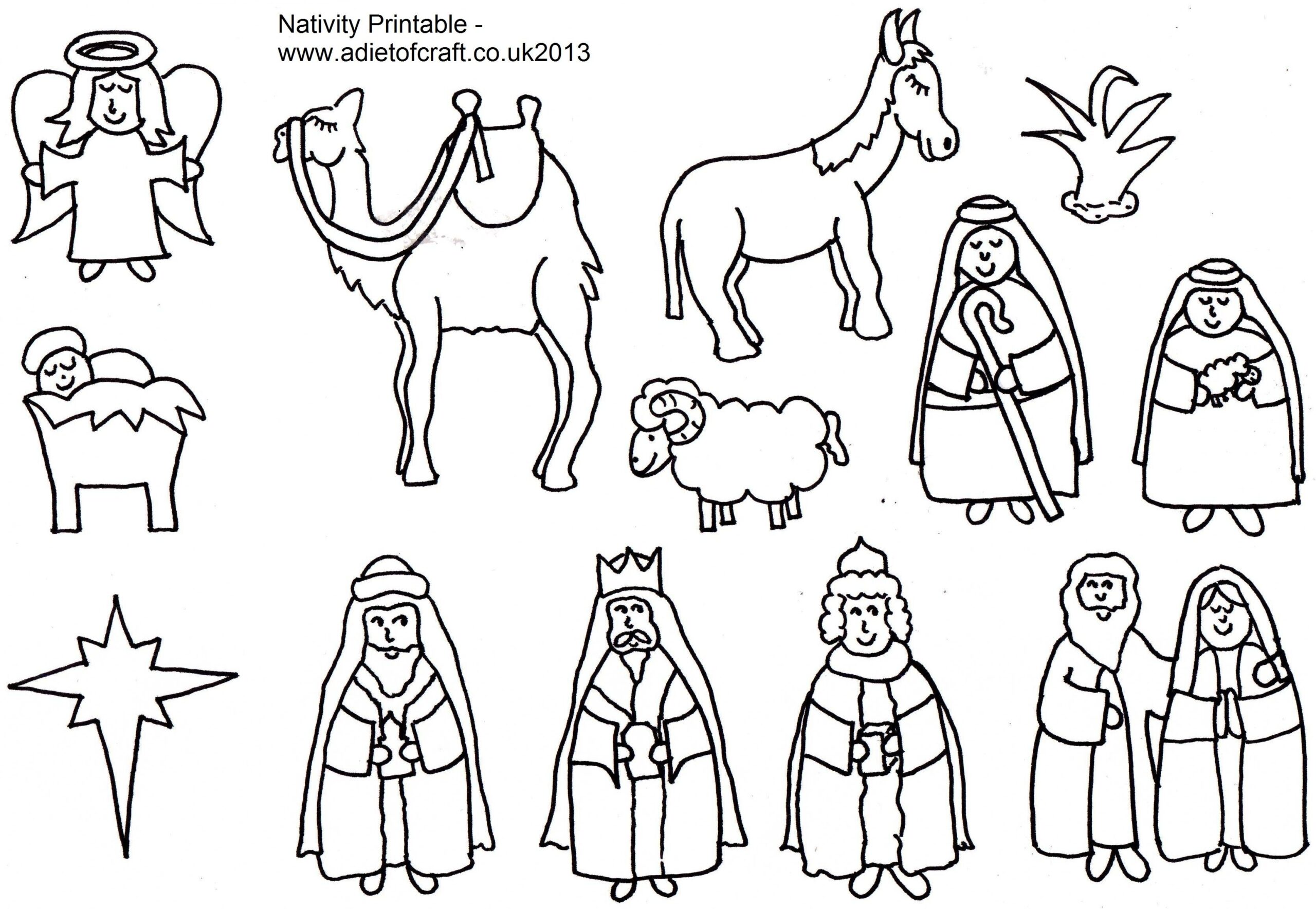 Free Printable Nativity Scene Patterns Use The Black White Version 