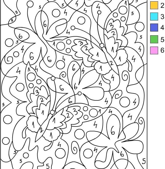 Free Printable Paint By Numbers For Adults Coloring Home