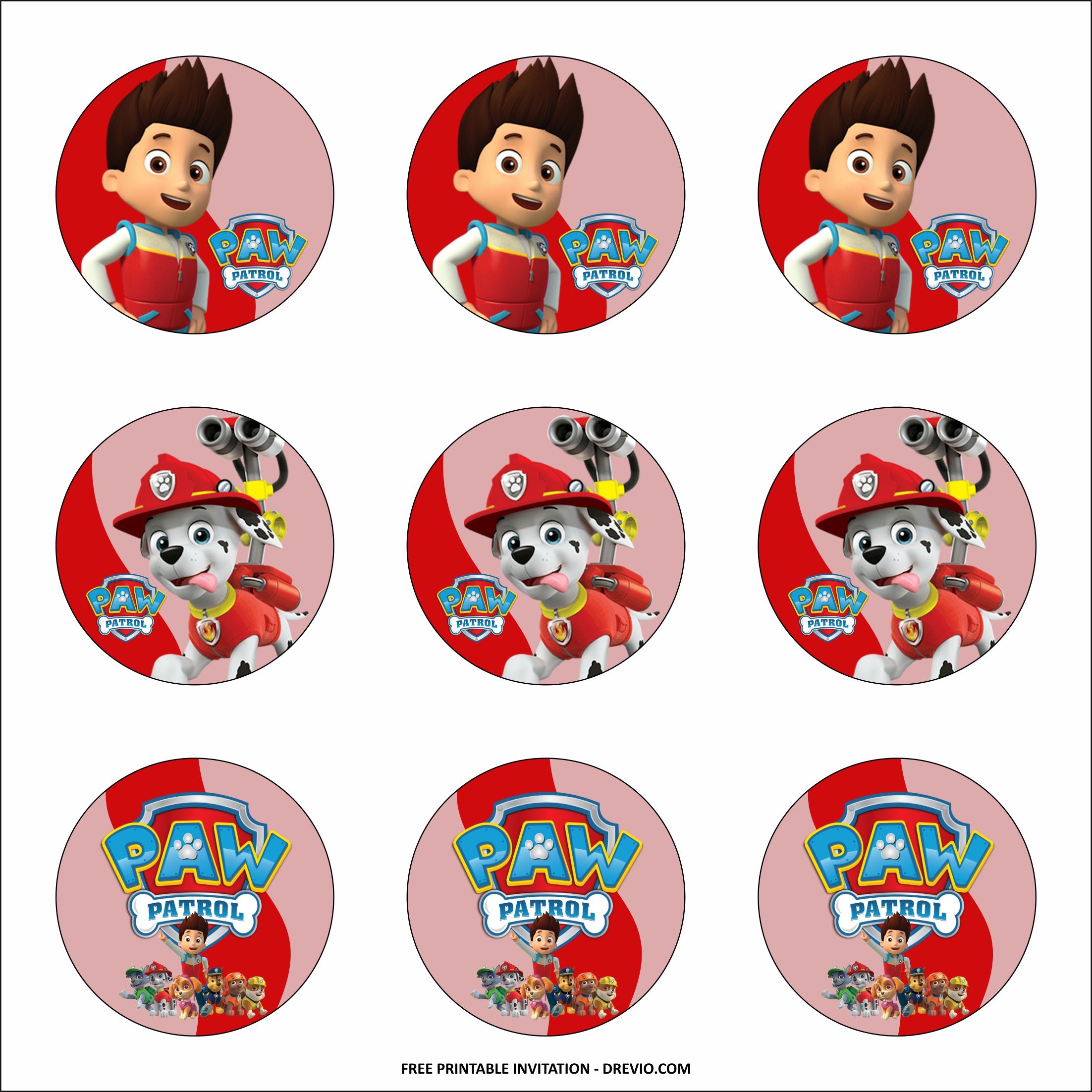  FREE PRINTABLE Paw Patrol Birthday Party Kits Template DREVIO