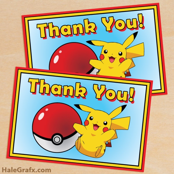 FREE Printable Pok mon Thank You Card