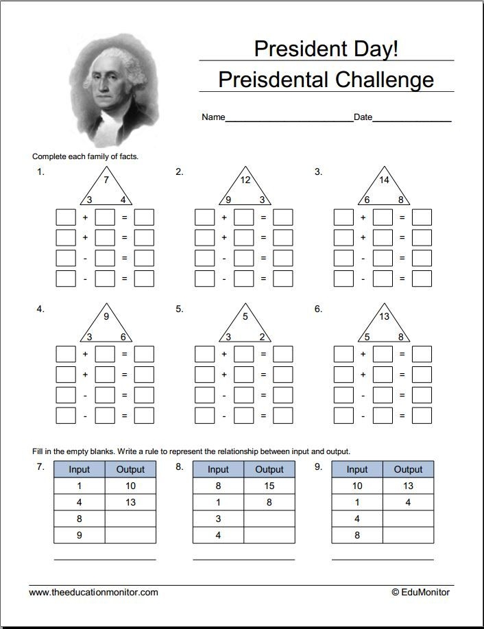 Free Printable Presidents Day Worksheets