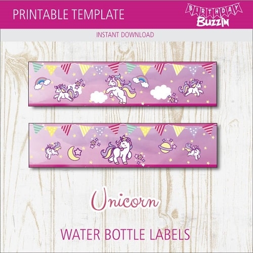 Free Printable Rainbow Unicorn Water Bottle Labels Birthday Buzzin