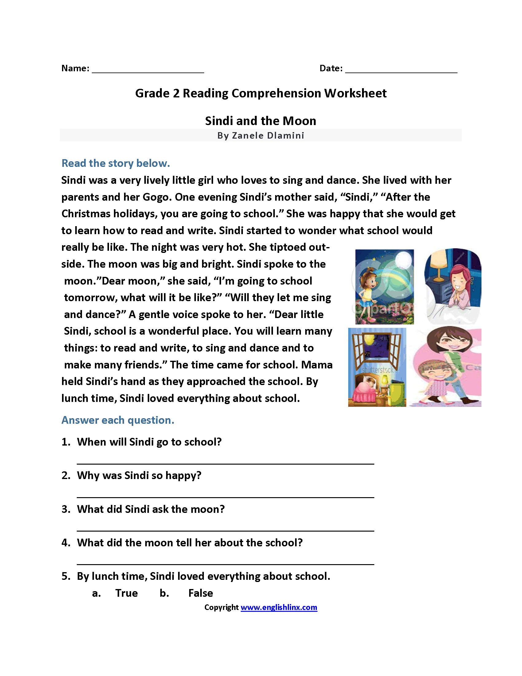Free Printable Reading Worksheets For Second Grade