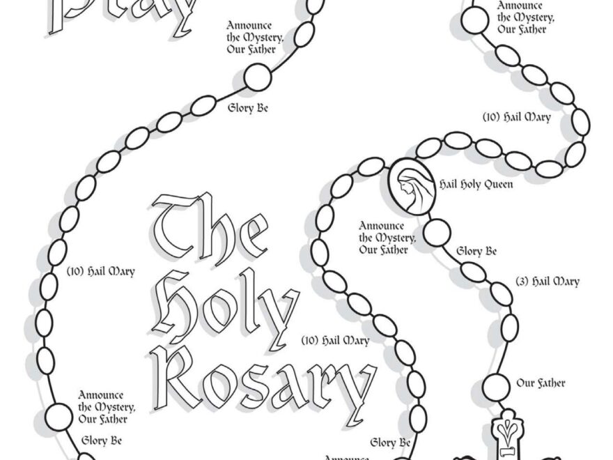Free Printable Rosary Coloring Pages Printable Templates Your Go To