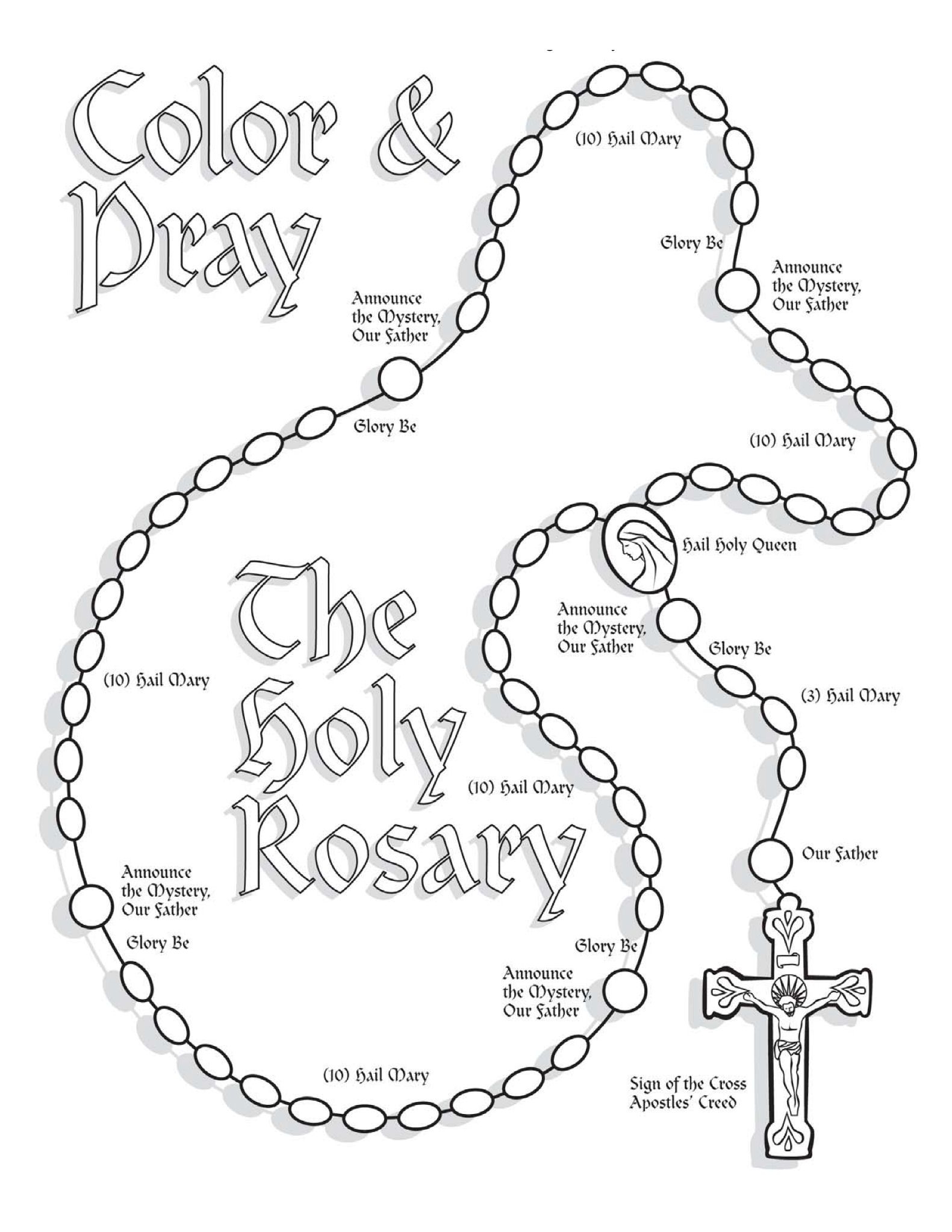 Free Printable Rosary Coloring Pages Printable Templates Your Go To 