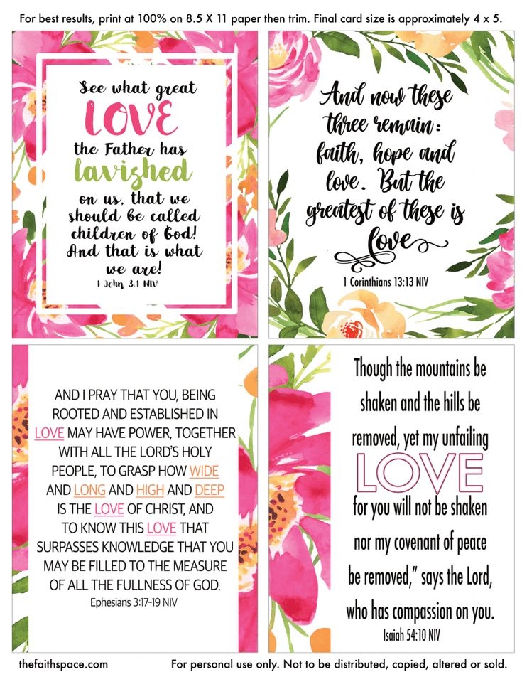 Free Printable Scripture Cards About Love pdf Download Free 