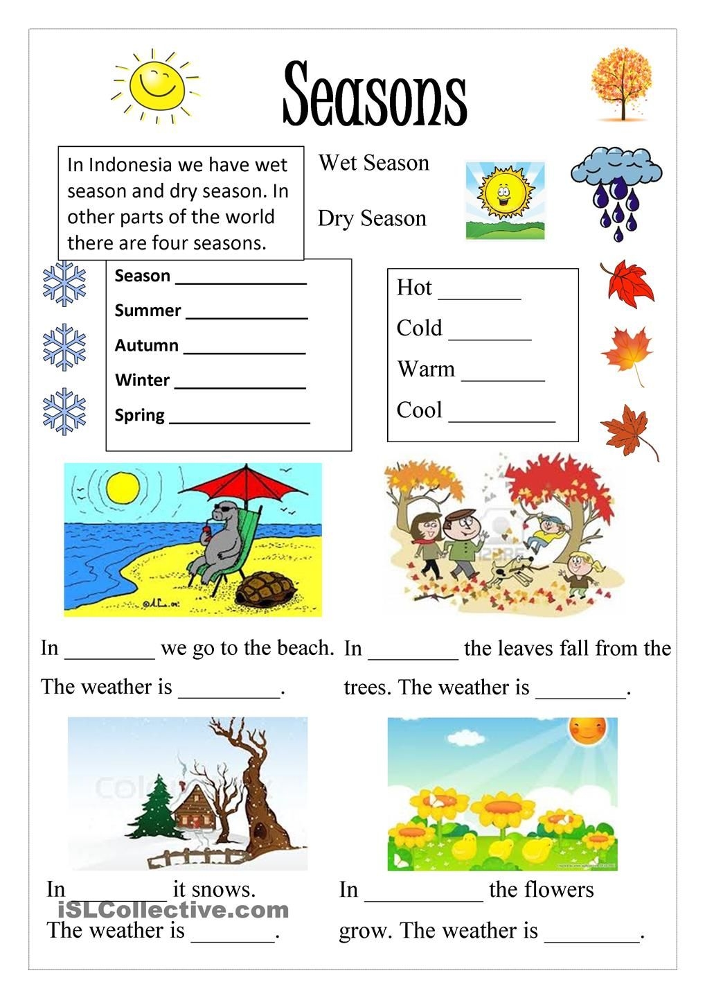 Free Printable Season Worksheets