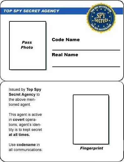 Free Printable Secret Agent Badge Template