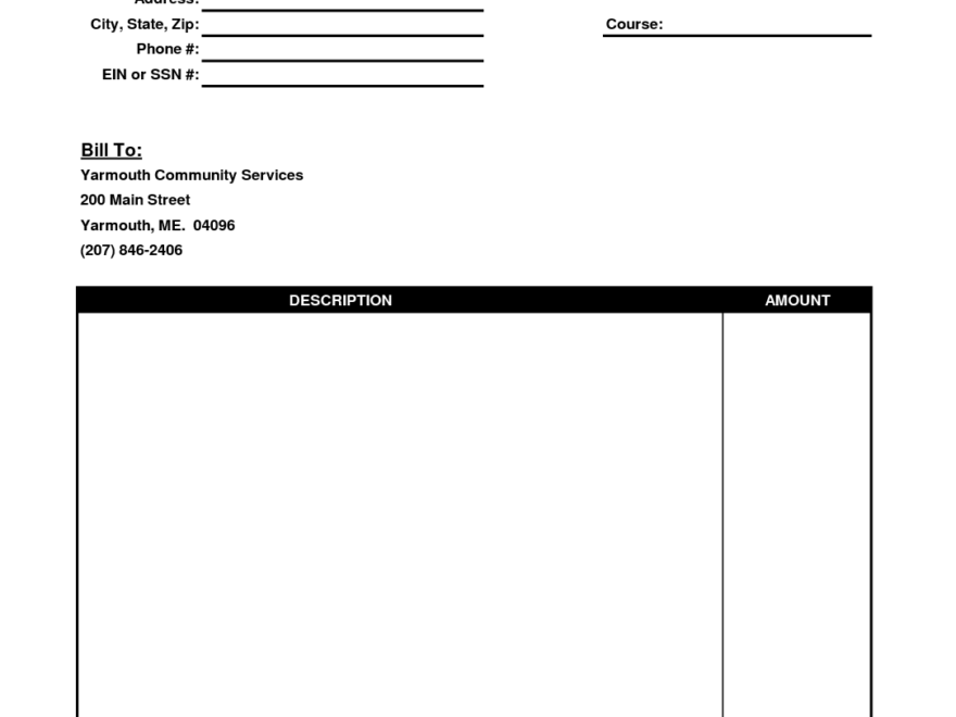 Free Printable Simple Invoice Form Printable Forms Free Online