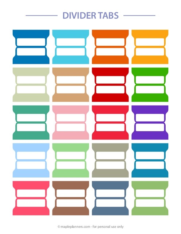 Free Printable Tabs For Binders