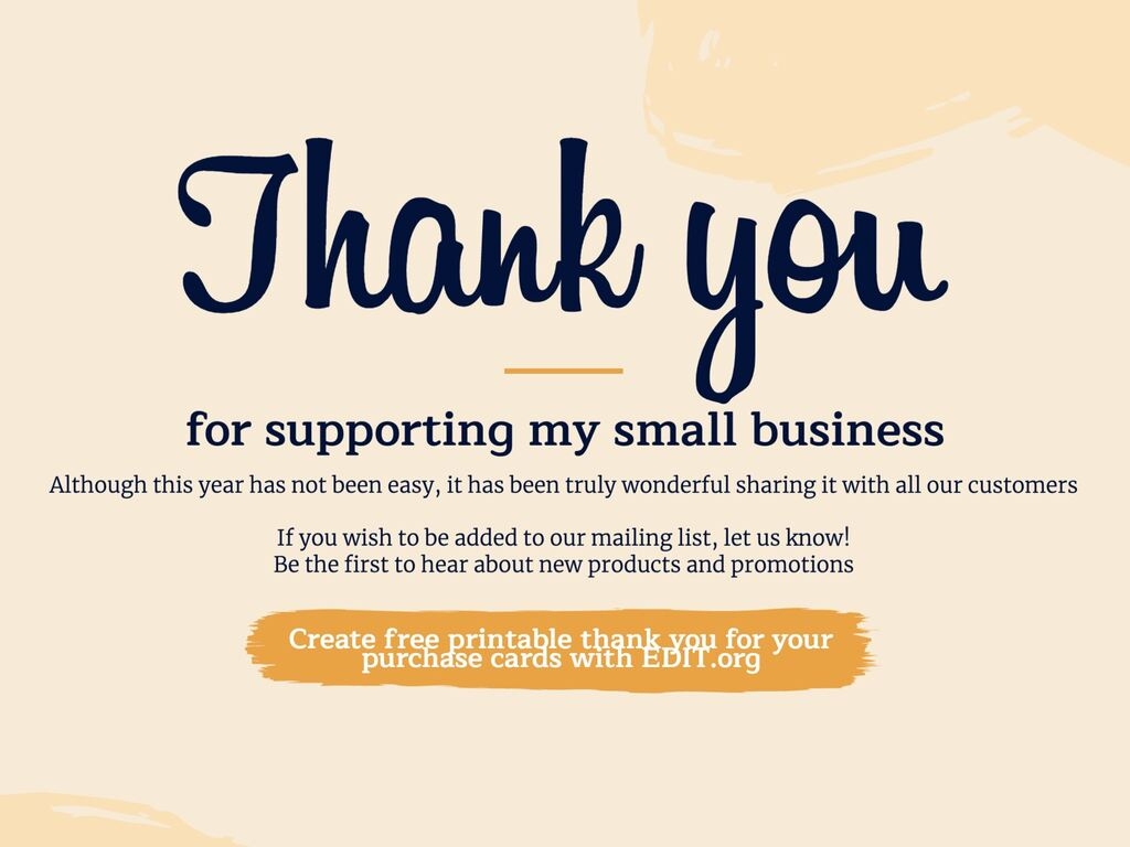Free Printable Thank You For Your Purchase Cards Printable Templates