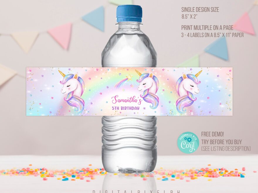 Free Printable Unicorn Water Bottle Labels Download Free Printable