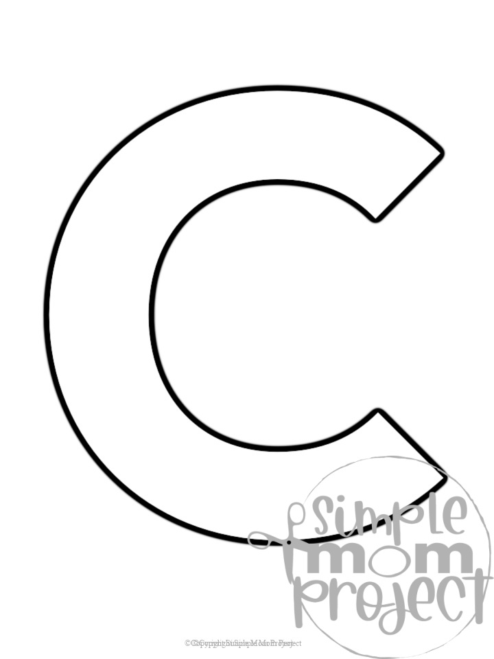 Free Printable Uppercase Letter C Template Simple Mom Project