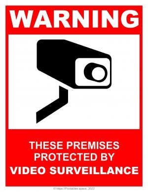 Free Printable Video Surveillance Signs