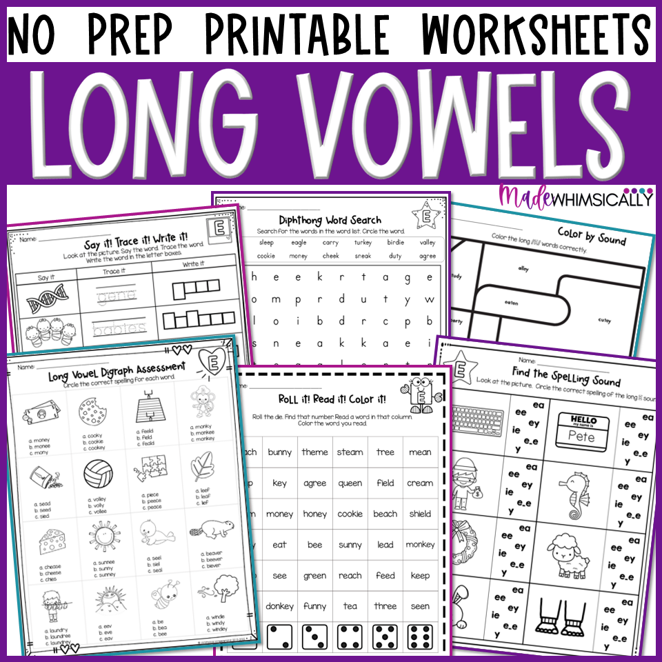 Free Printable Worksheets Vowel Review