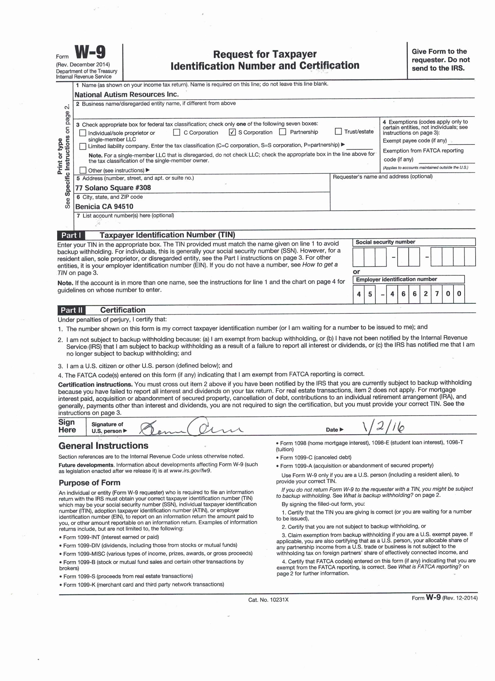 Printable Tax Forms W 9