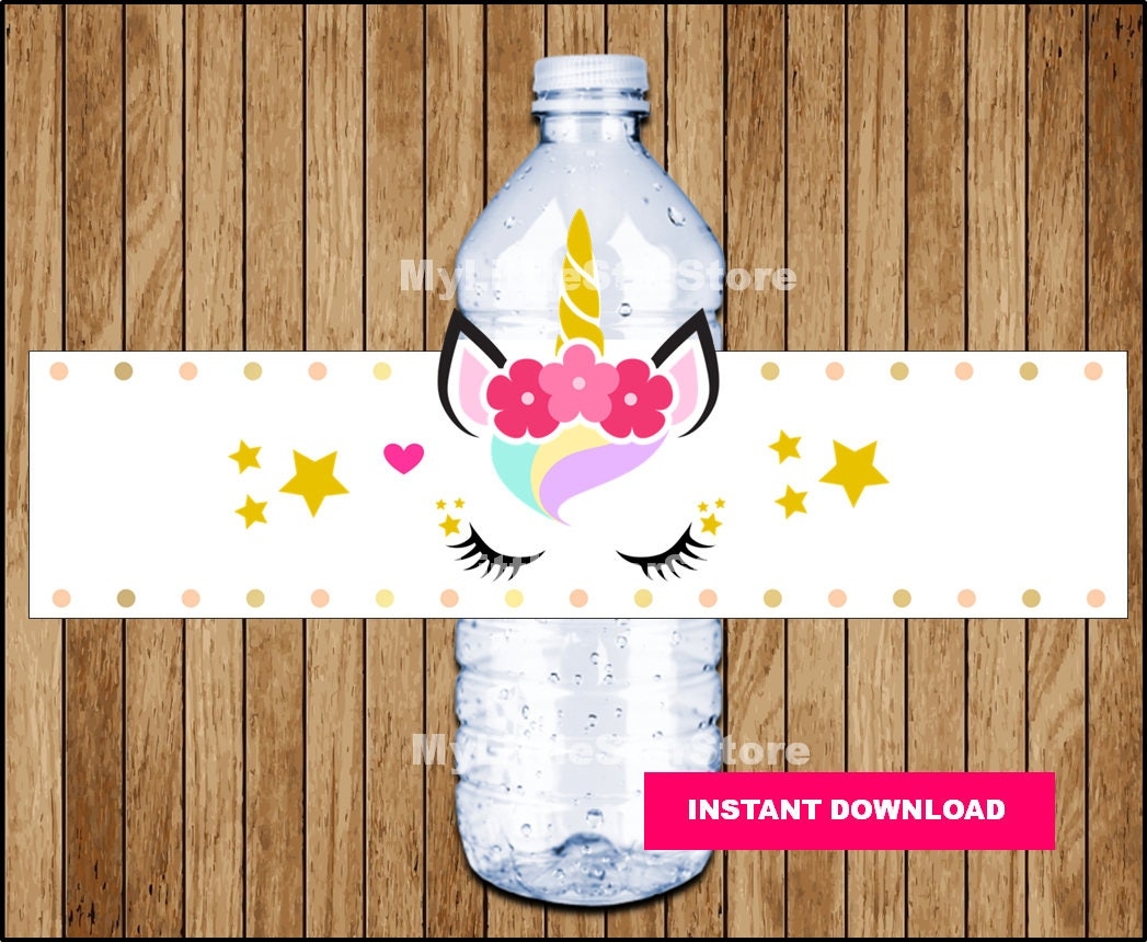 Free Printable Unicorn Bottle Labels