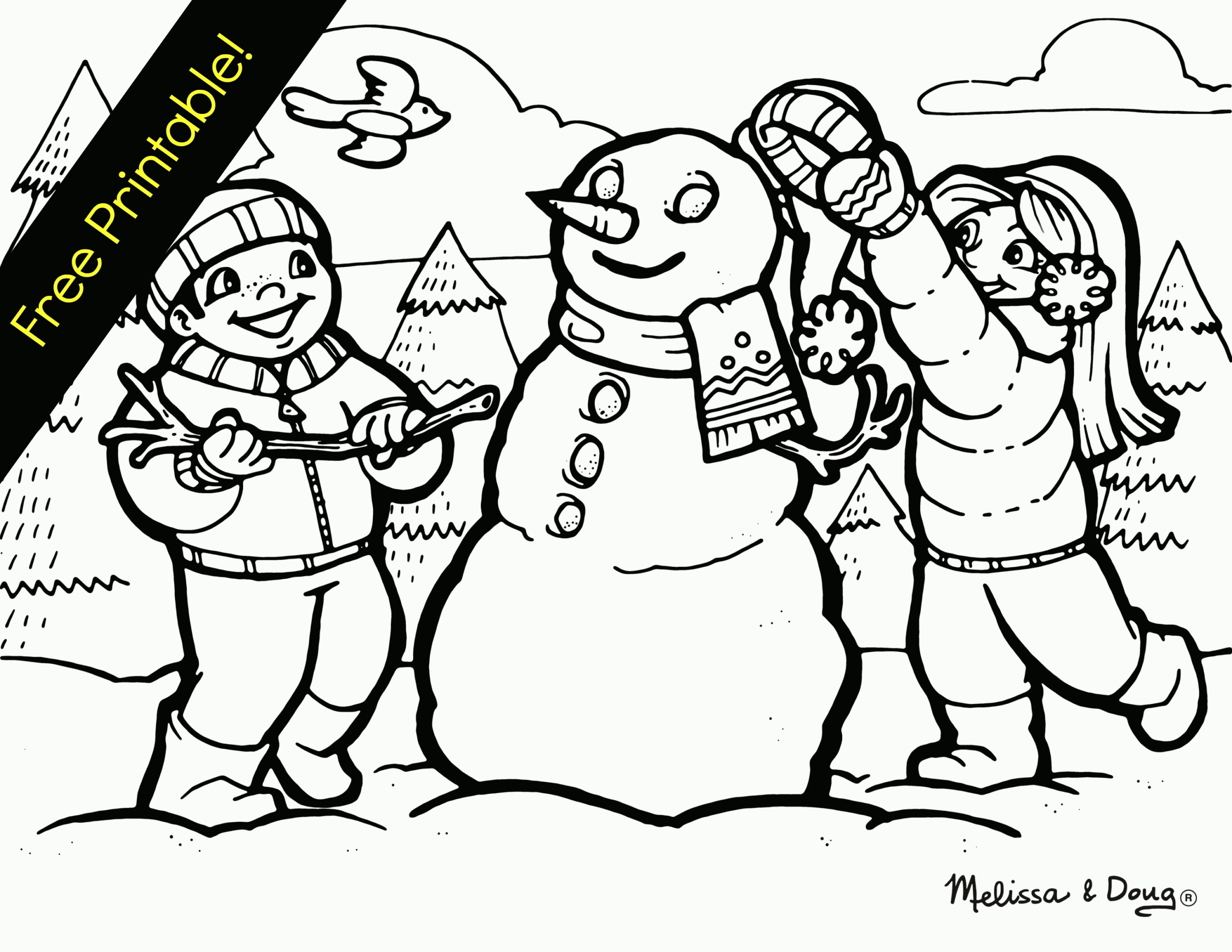 Free Printables Winter Pictures For Children To Color