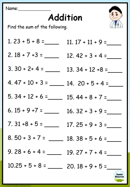 Free Printable Worksheets For Grade 2