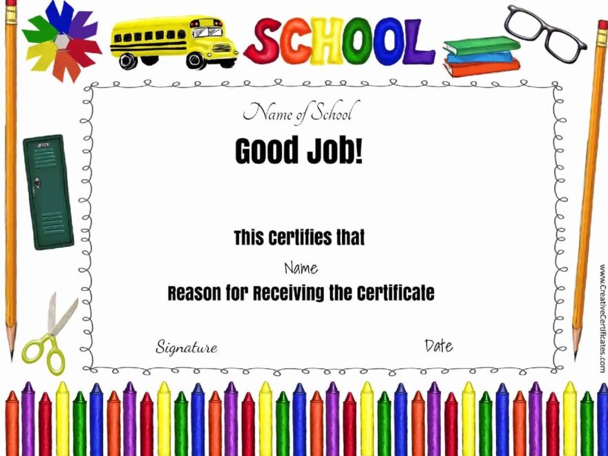 Free School Certificates Awards
