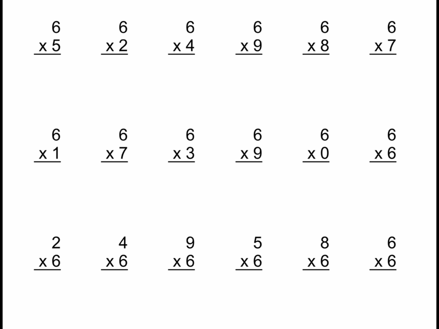 Free Third Grade Multiplication Worksheets