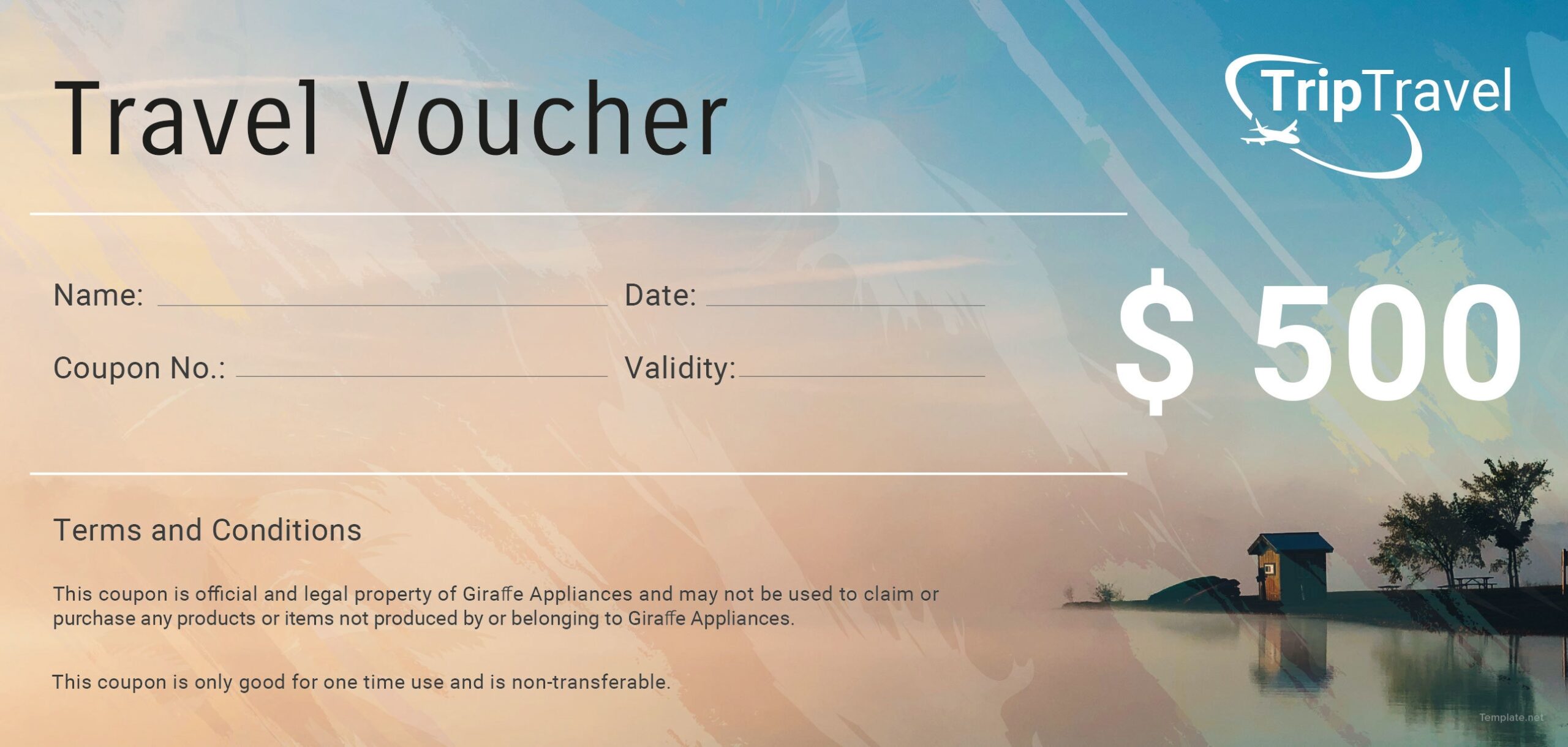 Free Travel Gift Voucher Template In Adobe Photoshop Illustrator 