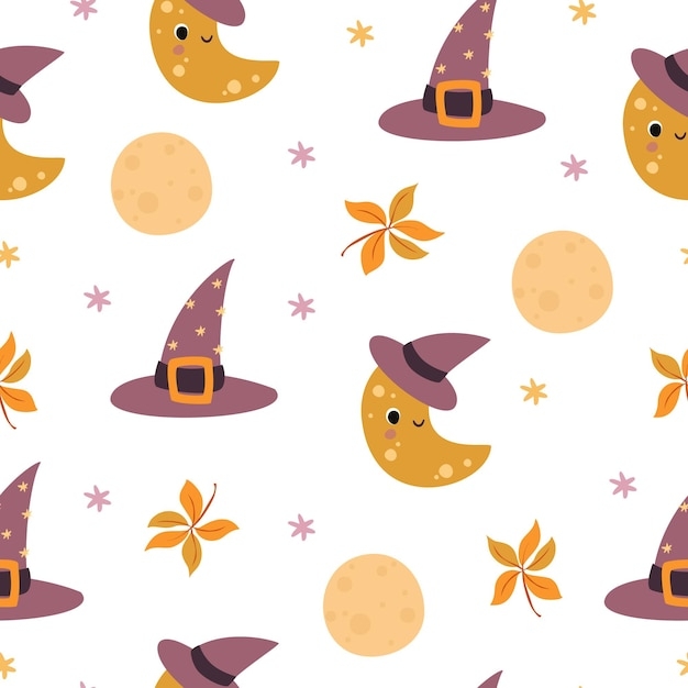 Free Vector Moon Halloween Pattern