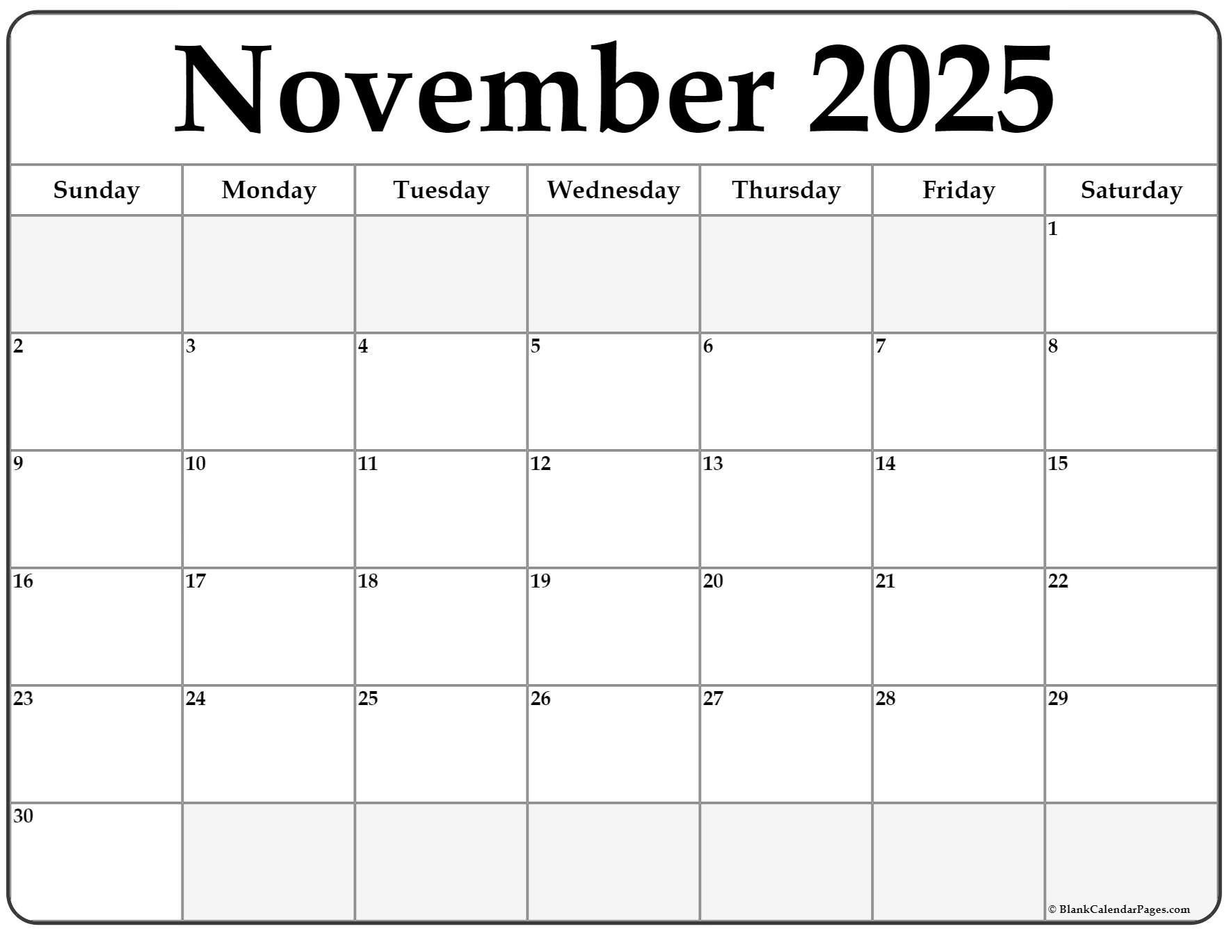 Get Ready For November 2025 Free Printable Calendars To Organize Your 