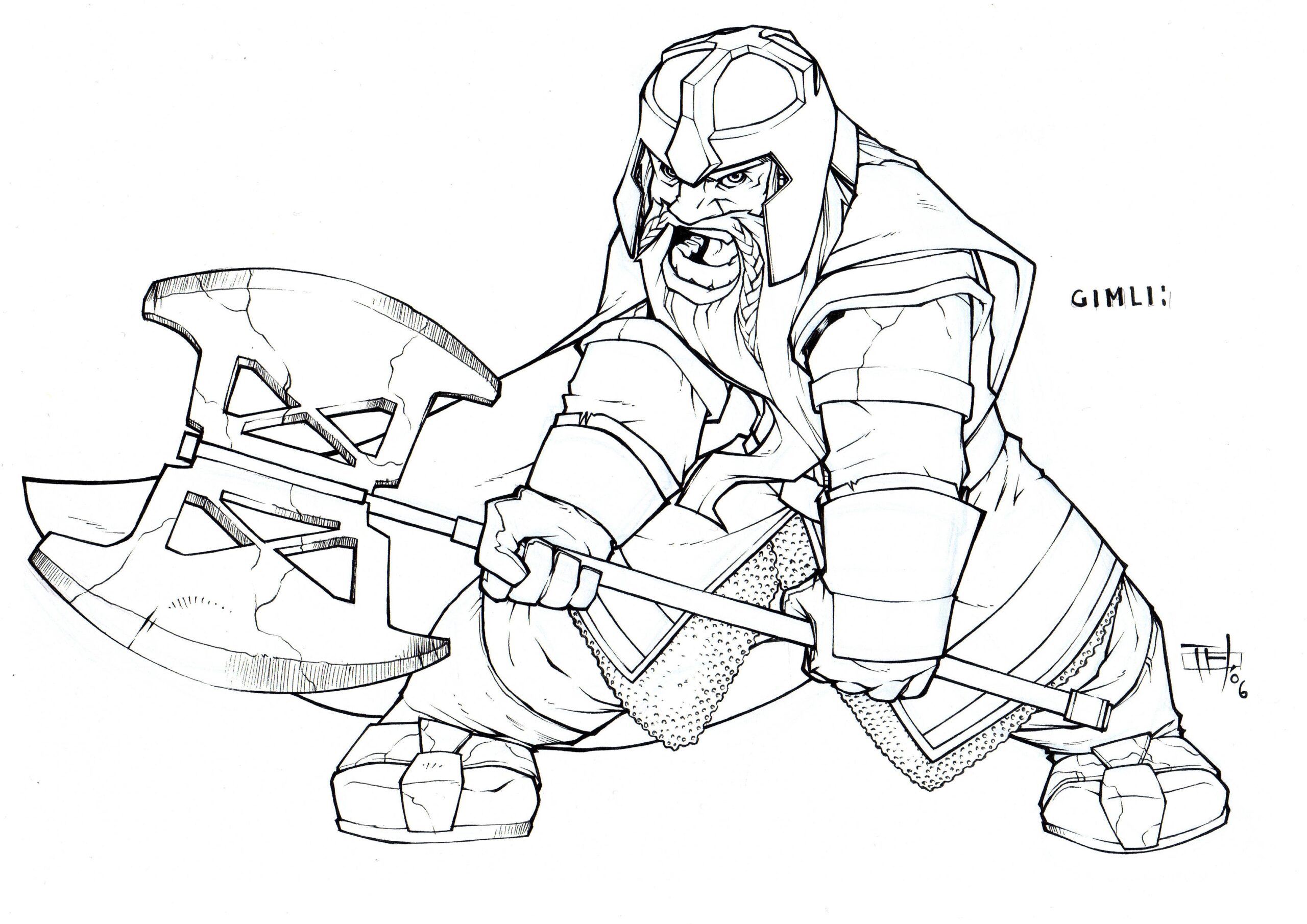 Free Printable Colouring Pages Gimlis Ax