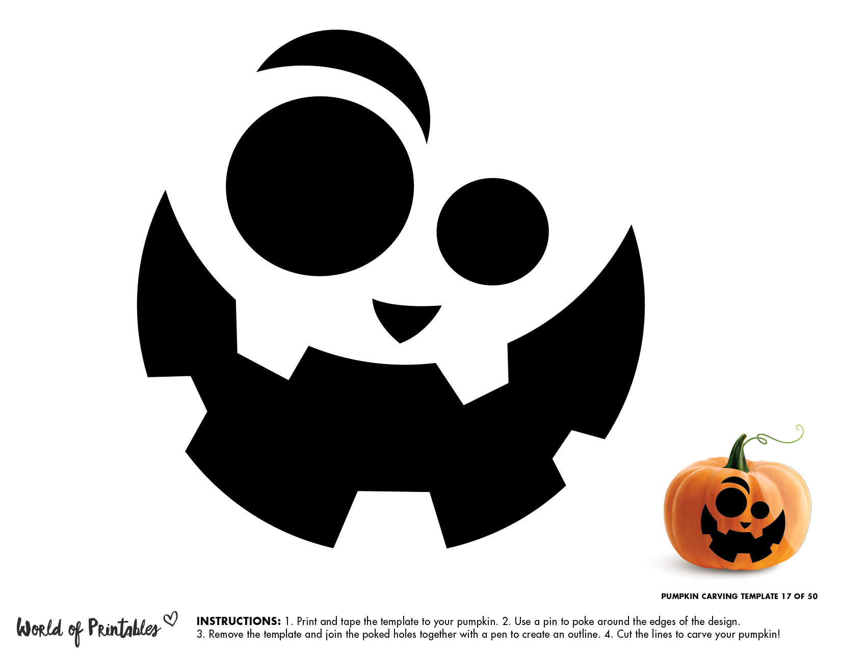 Goofy Pumpkin Face Templates