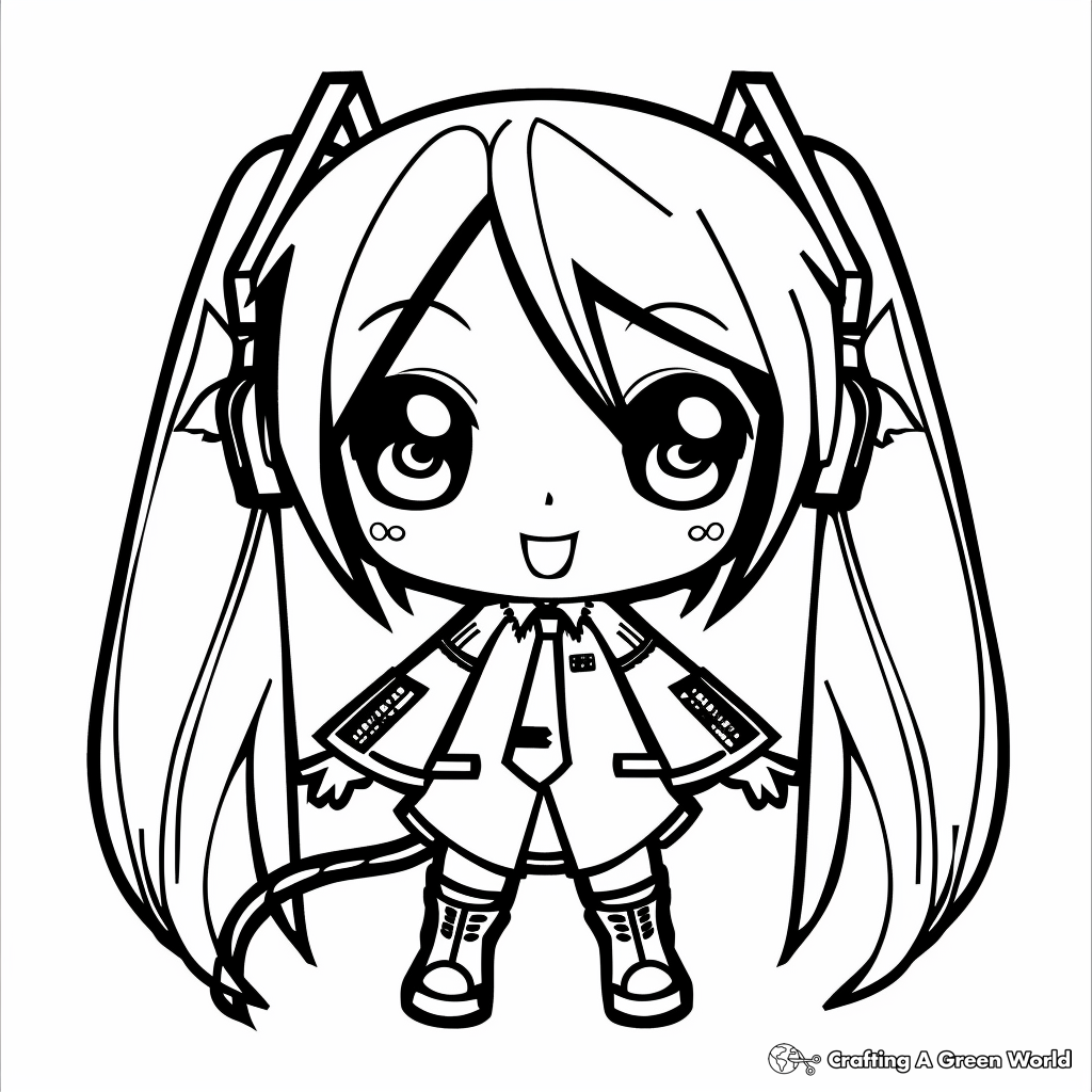 Hatsune Miku Coloring Pages Free Printable 