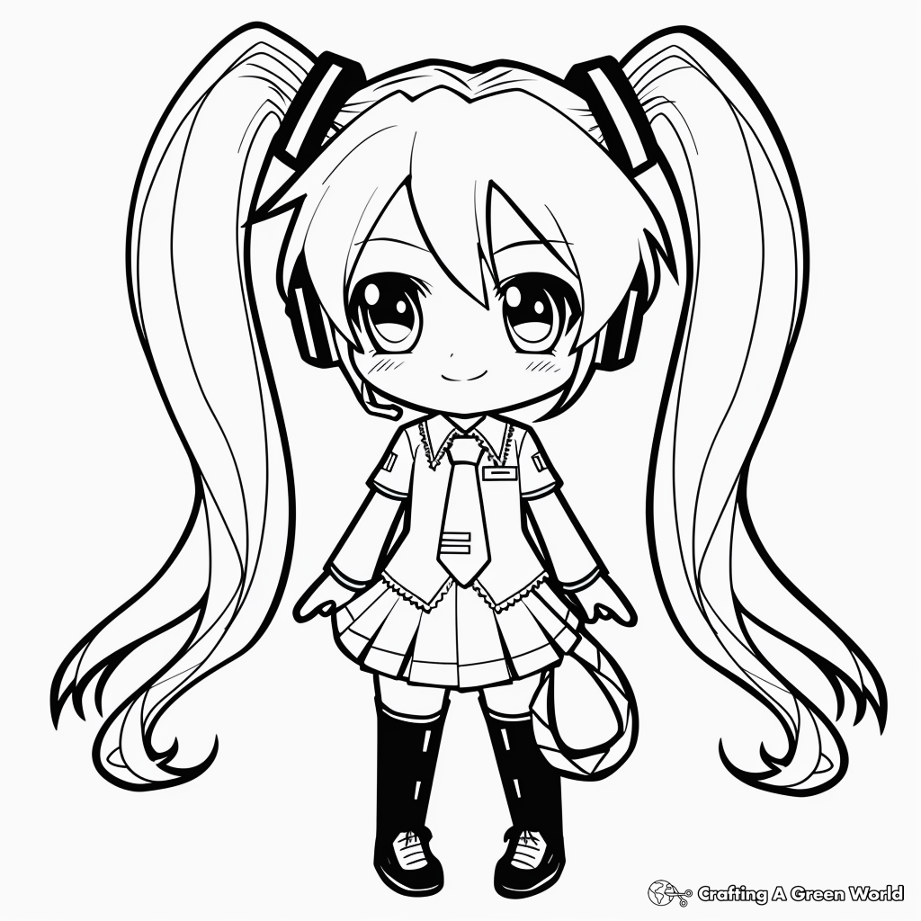 Hatsune Miku Coloring Pages Free Printable 