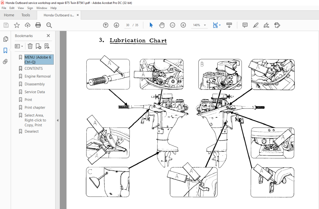 Honda Outboard Motor B75 Twin B75K1 Service Repair Manual PDF 