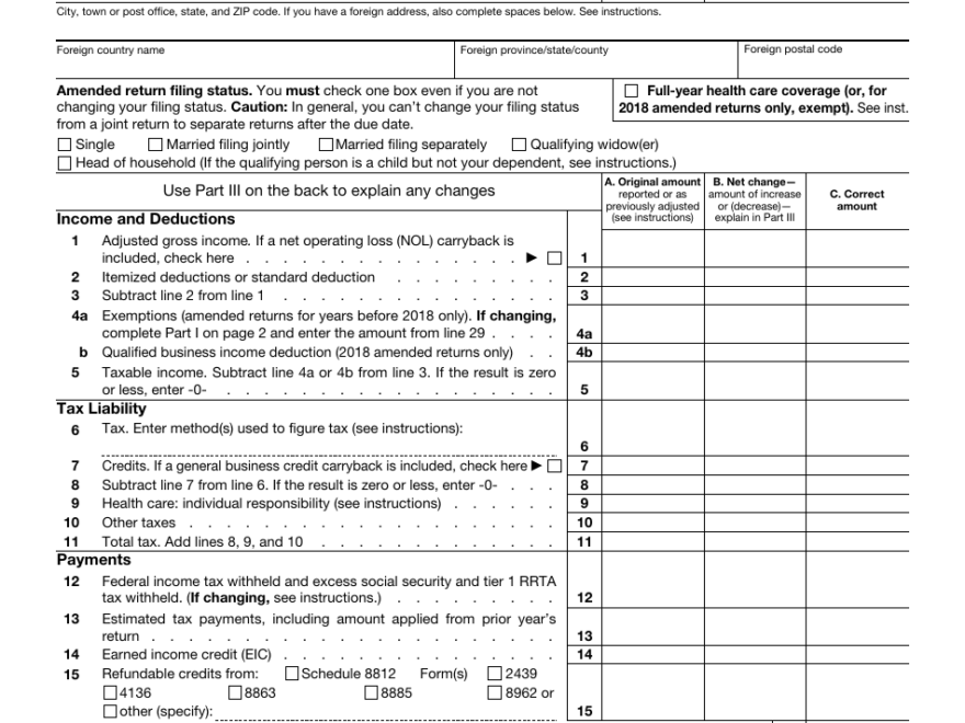 IRS Form 1040X Fill Out Sign Online And Download Fillable PDF