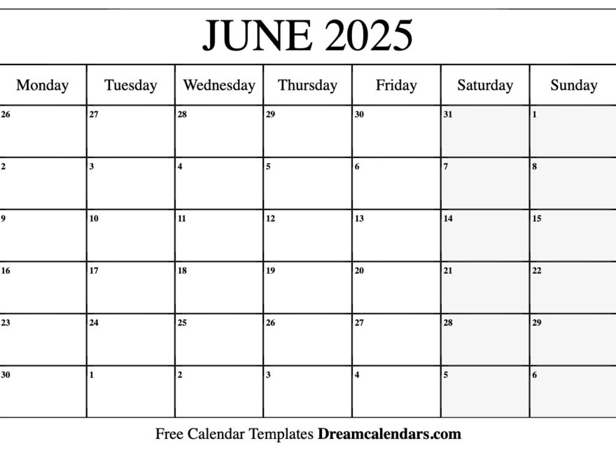 July 2025 June 2025 Calendar Printable Free Images Archer Watriama