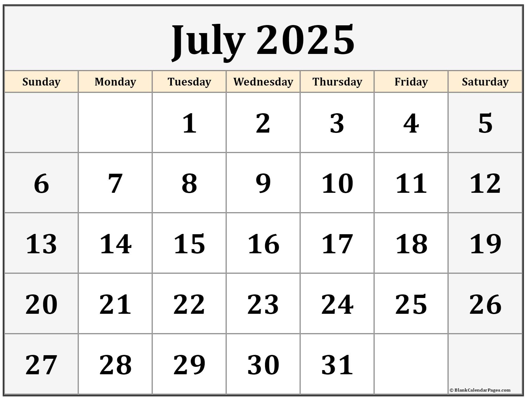 July Calendar 2025 Free Printable Claudia Seppelt