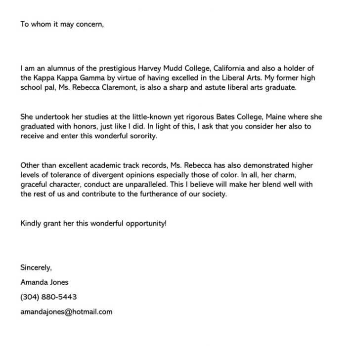 Kappa Kappa Gamma Rec Form Printable