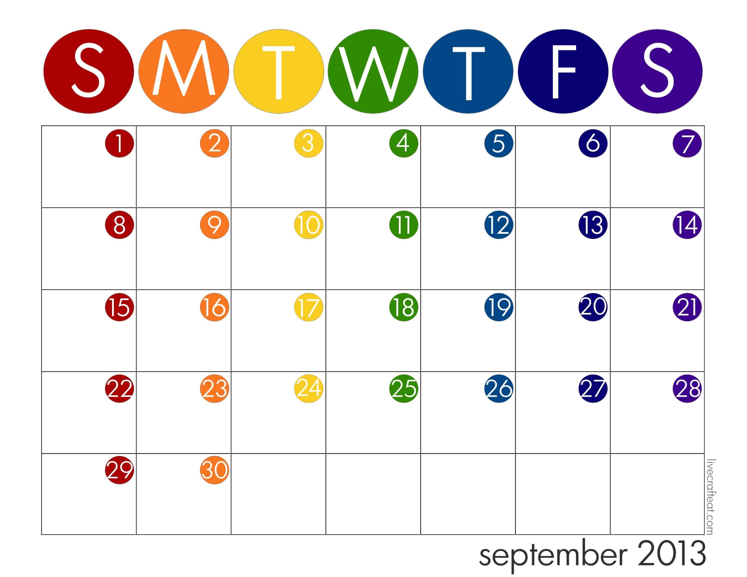 Kids Printable Calendar