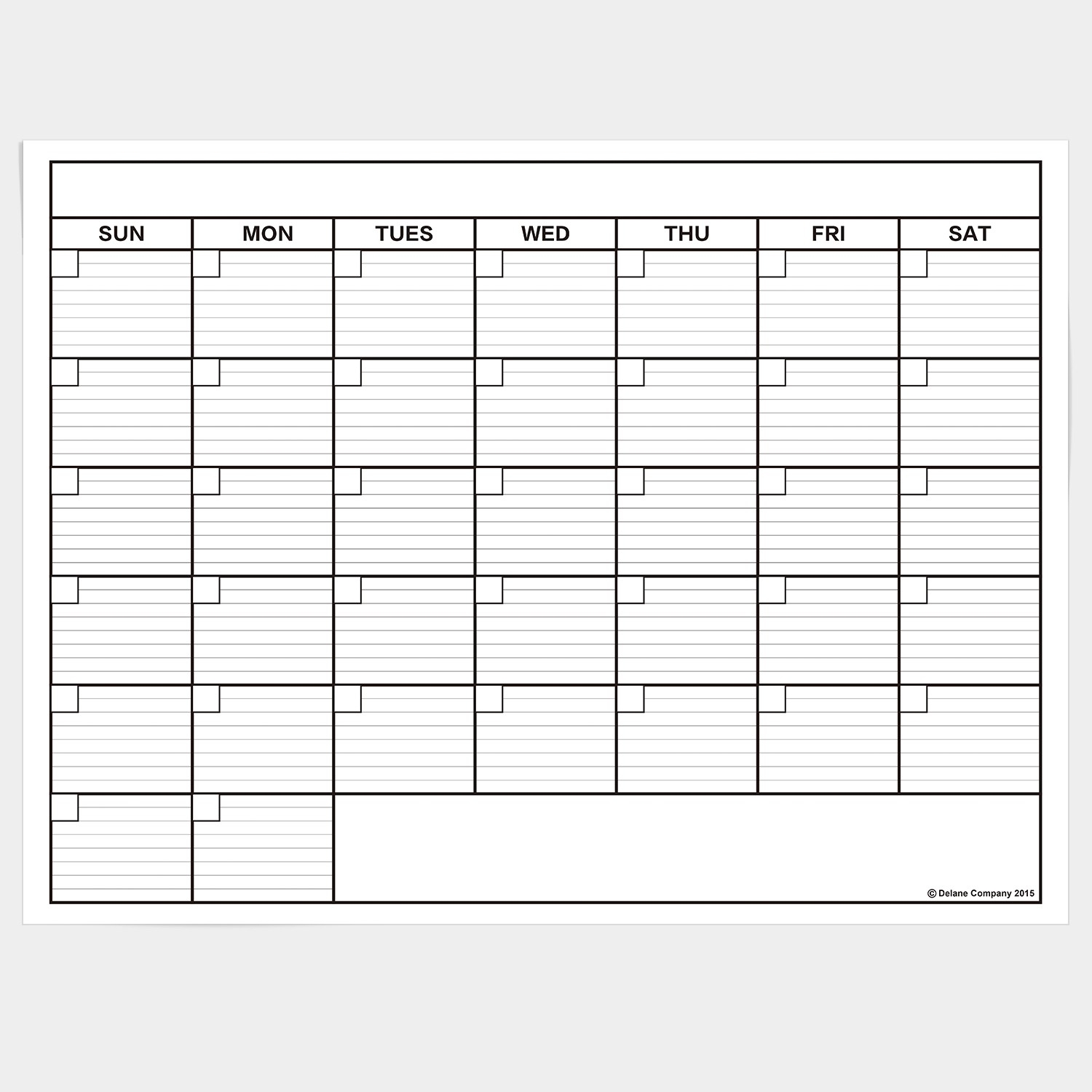 Large Box Printable Calendars