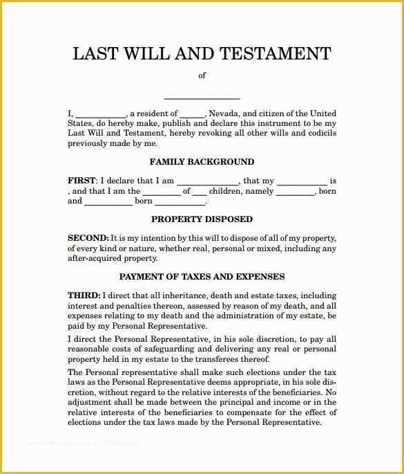 Last Will Forms Printable Printable Forms Free Online