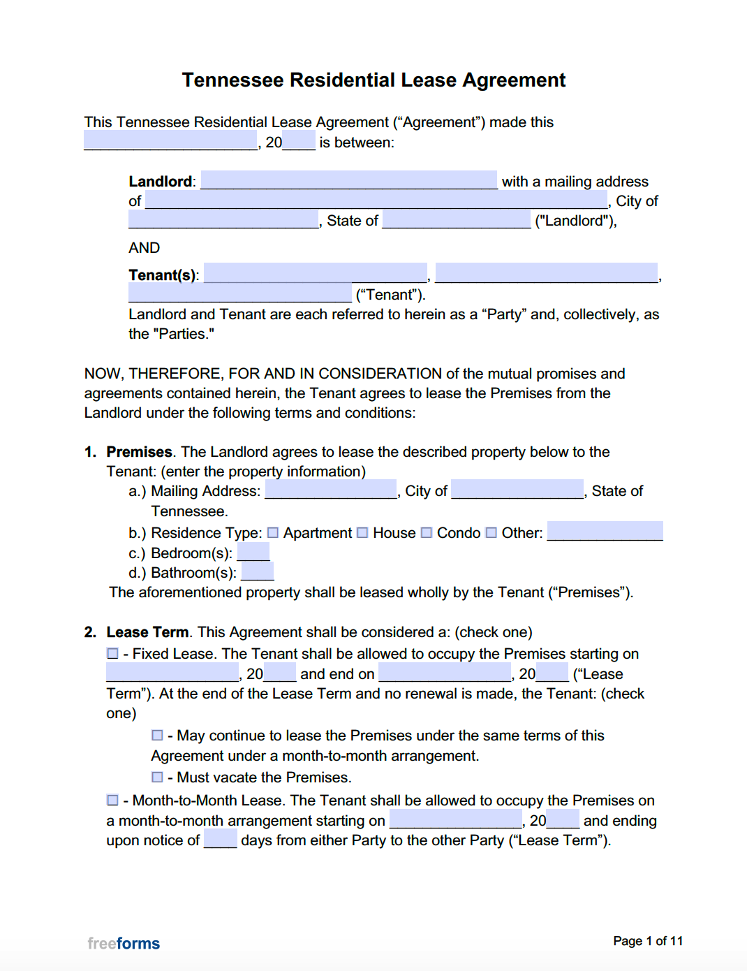 Free Printable Rental Agreement No Credit Card Needed