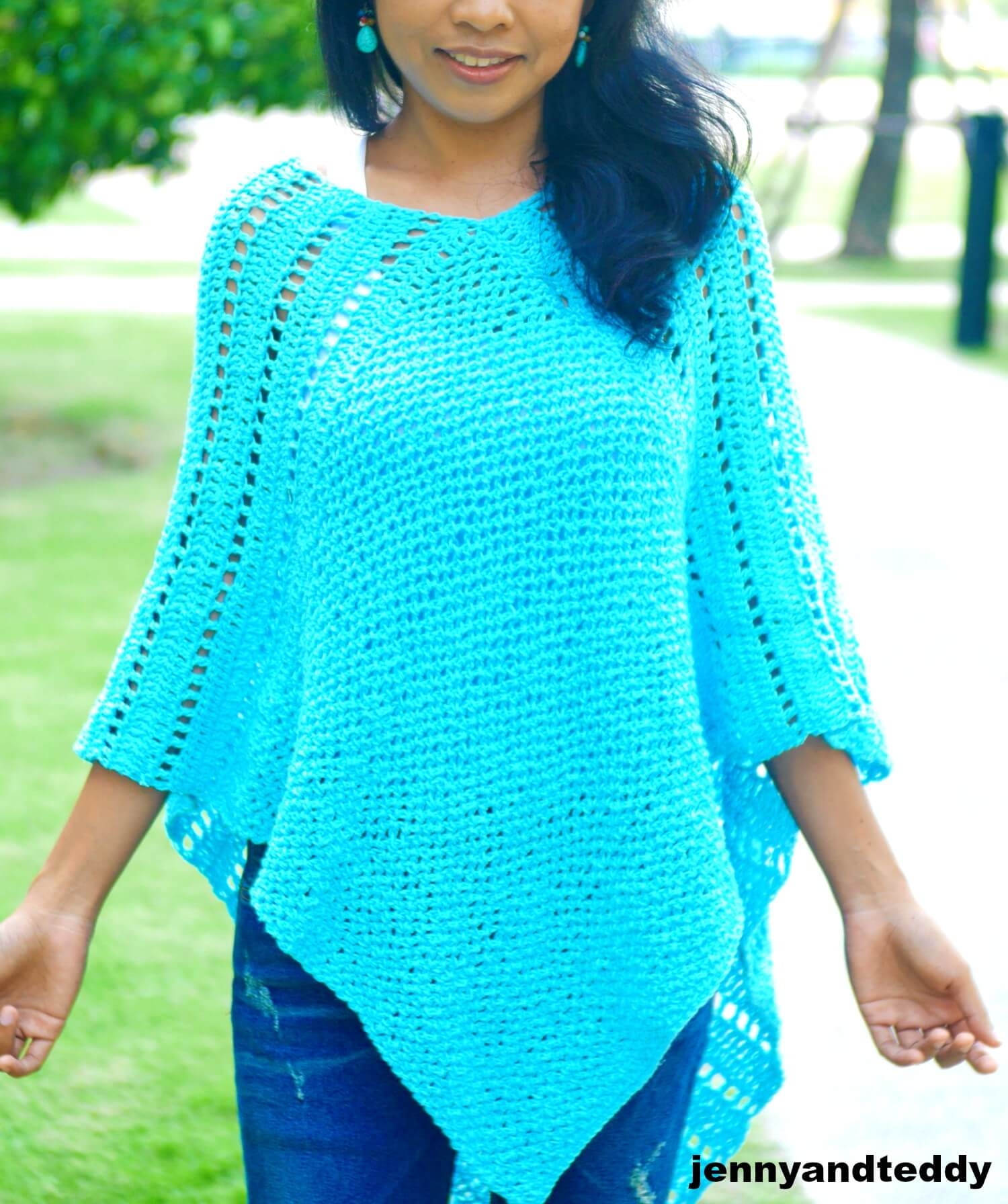 Lilly Easy Crochet Poncho Free Pattern