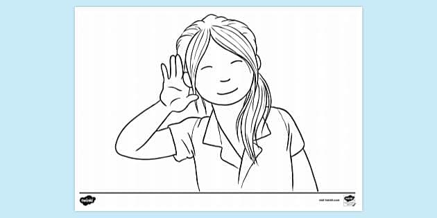 Listen Coloring Page Free Printable