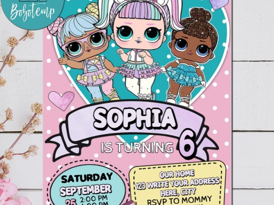 LOL Surprise Dolls Birthday Invitation Printable Bobotemp